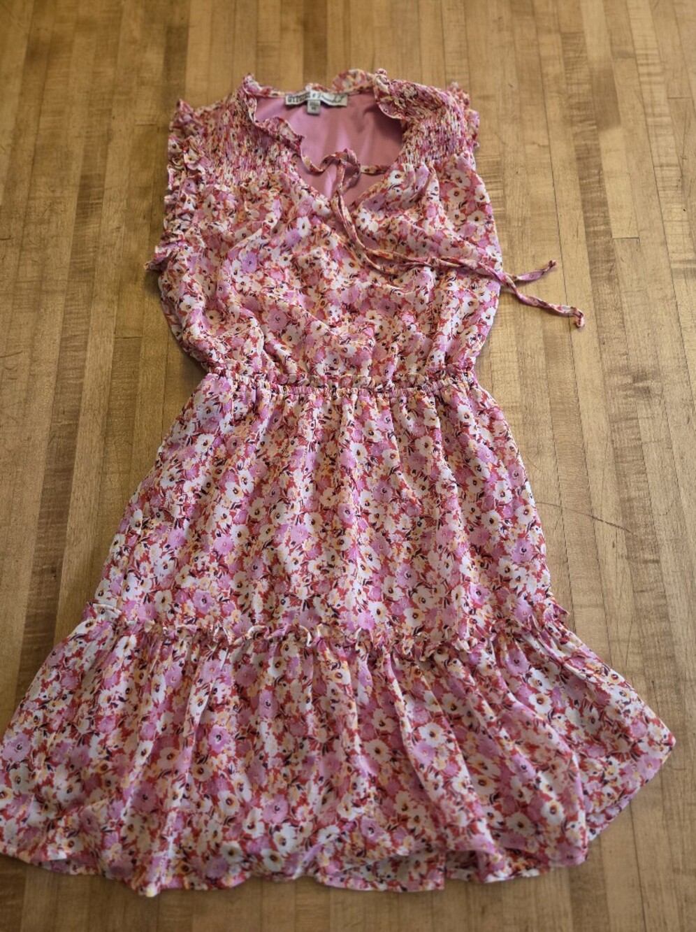 Gypsies & Moondust Floral Pink Sleeveless Dress XS